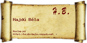 Hajdú Béla névjegykártya